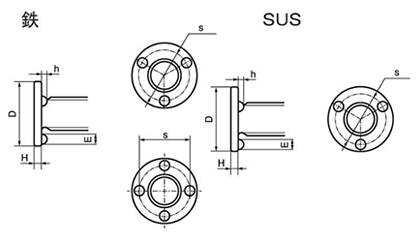 ステンレス(XM7) ウエルドボルト(溶接ボルト)(JIS規格品) 製品図面