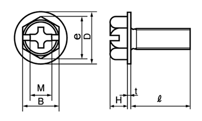 ステンレス SUS410 (+-)フランジボルトセレート無し(北螺子製) 製品図面