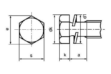 鉄 六角トリーマ頭セムス小ねじ P＝2 (バネ座組込) 製品図面