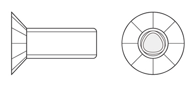 鉄 (+)Sタイト 皿頭 (逆セレートタイプ) 製品図面