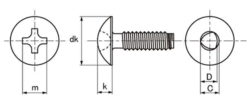 鉄 サンコータイト(+)Cタイプ トラス頭 製品図面