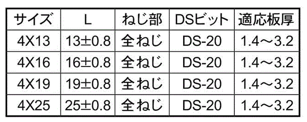 鉄 DSピアス 皿頭 (高トルク機能) 製品規格
