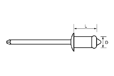 アルミ-鉄 ピアスブラインドリベット 標準 製品図面