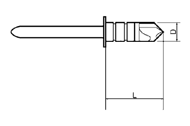 アルミ-鉄 ピアスブラインドリベット セルフドリリング 製品図面