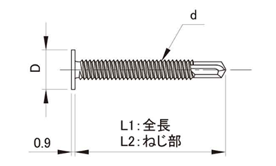 鉄 ダンバ ディスクヘッド (薄平頭)(若井製) 製品図面