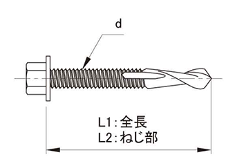 鉄 ダンバ H鋼 HEX(六角頭)(ハーフバリューパック) (厚物鋼板用)(若井製) 製品図面