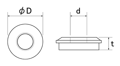 鉄 シールワッシャー(EPDMゴム)(パック入り・WS-P)サンコーテクノ製 製品図面
