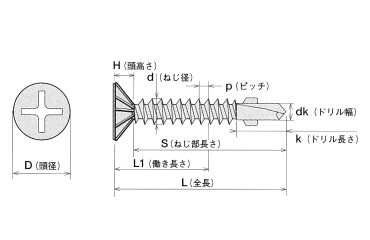 鉄 ジャックポイント 皿頭(フレキ付)(ヤマヒロ製) 製品図面