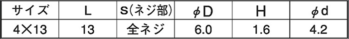 鉄 ランスタッチ ジャックポイント 皿頭 小頭(頭径D＝6)(ヤマヒロ製) 製品規格