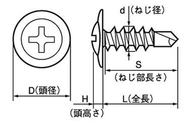 鉄 ランスタッチ ジャックポイント (トラス頭・薄頭 H＝1.6)(ヤマヒロ製) 製品図面