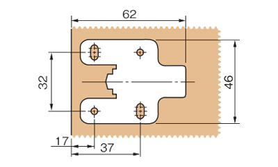 ムラコシ精工 スライドヒンジ ベースプレート(スクエアータイプ)(BA4T4Z) 製品図面
