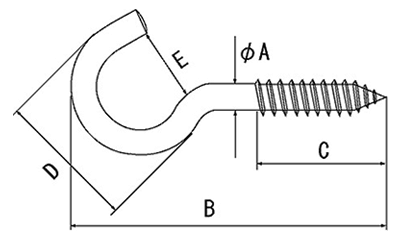 鉄 ヒル釘 (線径x全長) 製品図面