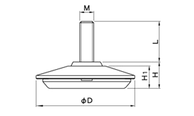 ダイキャストRDテーパーアジャスター(A500-10)(M10 ネジ)サチライトクローム仕上げ 製品図面