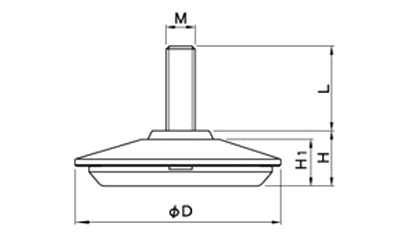 ダイキャストRDテーパーアジャスター(A500-12)(M12 ネジ)サチライトクローム仕上げ 製品図面