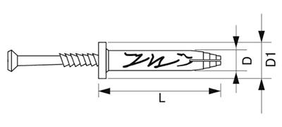 鉄 HITプラグ (樹脂製ねじ付万能プラグアンカー)(JPF) 製品図面