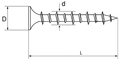 鉄(+)石膏ボードビスHL(石膏ボード+鉄薄鋼板下地用)(八尾製鋲) 製品図面