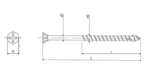 鉄(+) 木割れ解消ビス 雅 (八尾製鋲) 製品図面