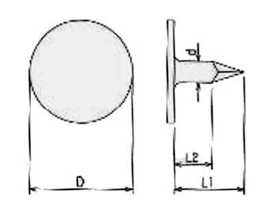 鉄 RCフラットネイル (平頭) (アスファルトルーフィング専用) 製品図面