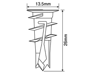 カベロックDXホワイト (石膏ボード専用)(亜鉛品/ LDX) 製品図面