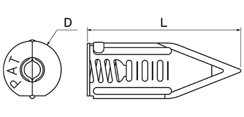 ボードアンカーV (石膏ボード専用)(鉄品/ VA) 製品図面