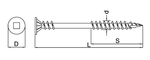 鉄 エコタルキビス (四角穴ビット付)(垂木留め用) 製品図面