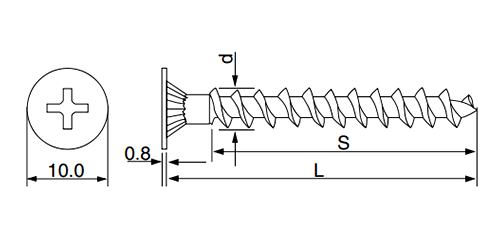鉄(+) ABネジ (ALCへのカラーベスト取付)(ALC+平瓦) 製品図面