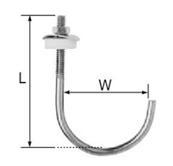 鉄 完全パイプボルト(W3/16) シーリングパッキンセット(ねじ径xW(幅)xL(長さ)(山喜産業) 製品図面