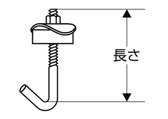 ステンレスSUS304 フックボルトセット(亀座、パッキンガム付き)(小箱)(M6ネジ品)(ダイドーハント) 製品図面
