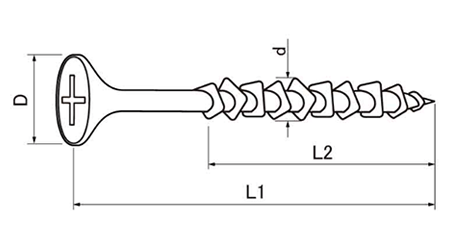 ステンレスSUS305J1(+)堅木コース (パック)(耐防錆・高強度)(若井産業) 製品図面