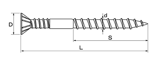 ステンレス SUS410(+) コンフィット(TW-S)(根太の床下地合板留め用ビス) 製品図面