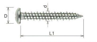 ステンレス SUS410 ラブコン(+)なべ頭 (コンクリート用ビス) 製品図面