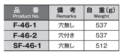 鉄 重量用平蝶番 (F-46)(ホシモト品) 製品規格