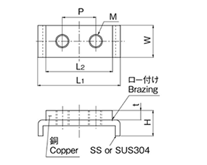 鉄 アース端子 スズメッキ (L-31-1)(ホシモト) 製品図面