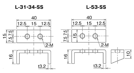 鉄 アース端子 銅メッキ (L-SS)(ホシモト) 製品図面