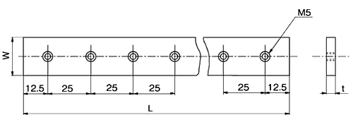 銅板 主幹バー(制御盤/母線バー)(ホシモト)(*) 製品図面