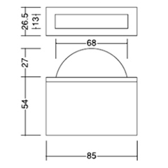 クマモト 戸当(回転ストッパー・床埋込式) D-190 製品図面