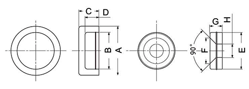 樹脂(PP製) パネルフィクス プラ 平丸形 (装飾ねじキャップ) 製品図面
