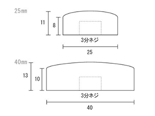 黄銅 化粧ナット 129号 (W3/8) 丸平頭 (側面ローレット付)(吉田金物) 製品図面