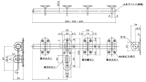 ステンレス クマモト 丸棒貫抜 (D-33) 製品図面