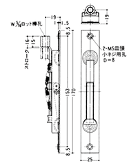 クマモト ステンレス サッシ用フランス落し(平) D-25(インチ) 製品図面