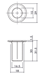 クマモト ステンレス 落し受・小中 (D-68) 製品図面