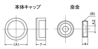 オールステンレス パネルフィクス 平丸形 (装飾ねじキャップ) 製品図面
