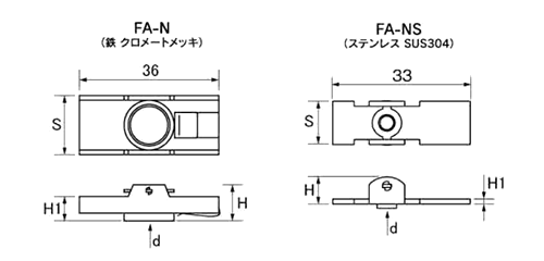 鉄 クロメ-ト フリップアンカー(中空壁用オネジ) FA -N(イイファス品)・ブッシュ本体のみ 製品図面