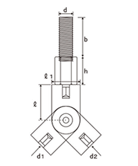 鉄 シグロックブレース 吊りボルト支持具 (RB-WNタイプ)(360°回転)(インチ・ウイット) 製品図面