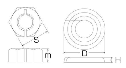 鉄 スナップナットクロメートメッキ (中間挿入ナット) 製品図面