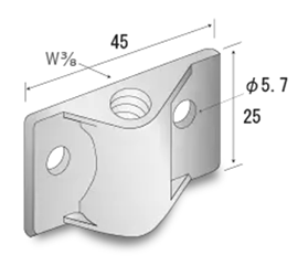 サワタ パワーエイドSストロング(厚板用)(亜鉛合金製)(W3/8・振れ止めボルト用金具) 製品図面