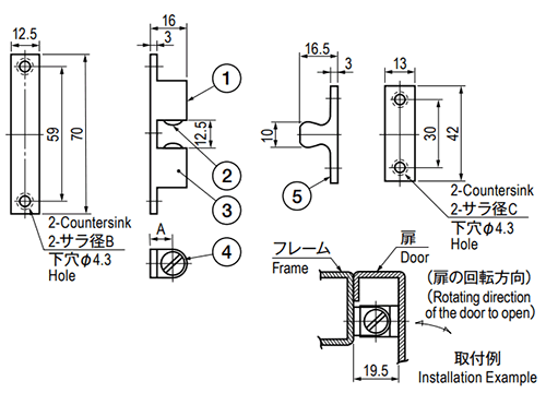 栃木屋 ボールキャッチ TL-91-1 製品図面
