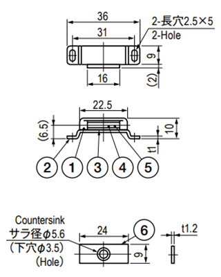 栃木屋 マグネットキャッチ TL-98S 製品図面