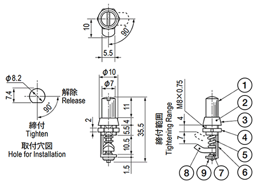 栃木屋 ファスナー TL-157 製品図面