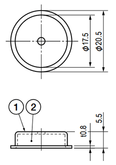栃木屋 丸型マグネットキャッチ TL-172 製品図面
